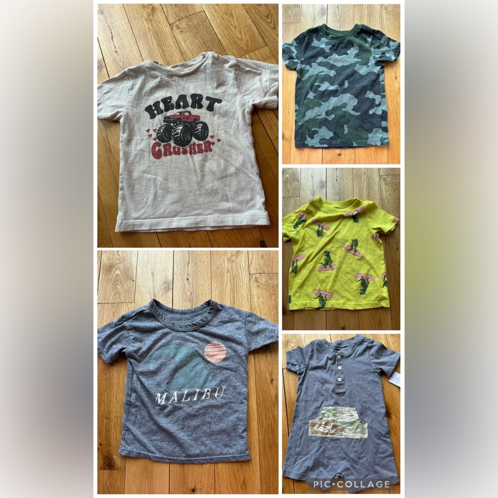 Toddler Boy 18 Months Lot Bundle Grayson Mini Old Navy Tshirts Shorts Cat & Jack - Picture 2 of 16